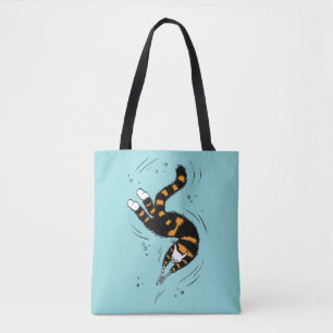 Bolso De Tela Gótico Pastel Natación Cat Skeleton