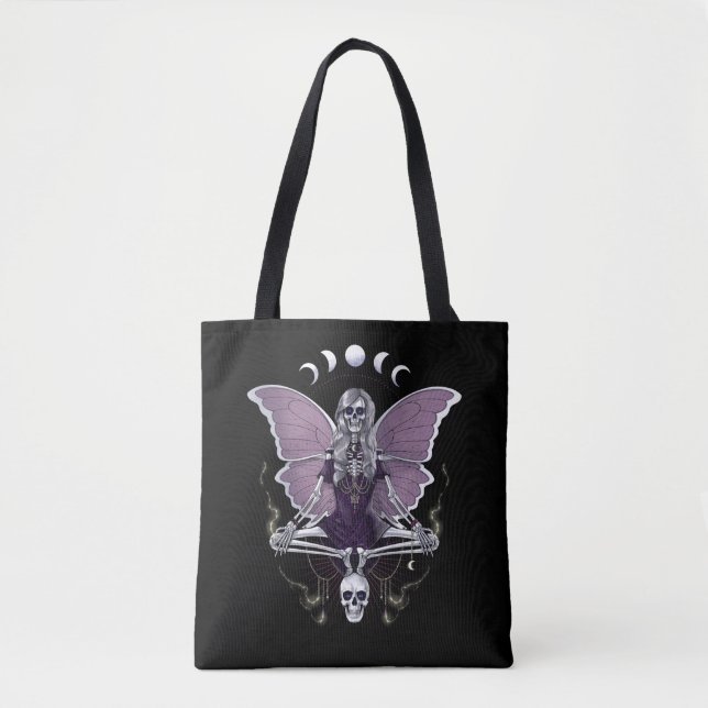 Bolso De Tela Gótico Skeleton Butterfly (Anverso)