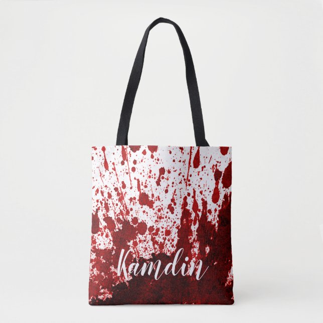Bolso De Tela Gótico, un vampiro con manchas de sangre (Anverso)