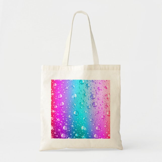 Bolso De Tela Gotitas de agua azules de la pendiente de las (Frente)