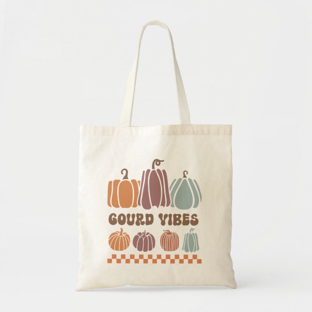 Bolso De Tela Gourd Vibes Funny Fall Pumpkins & Gourds (Frente)
