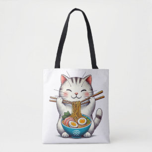 Bolso De Tela Gourmet Cat: disfruta el Tote Ramen