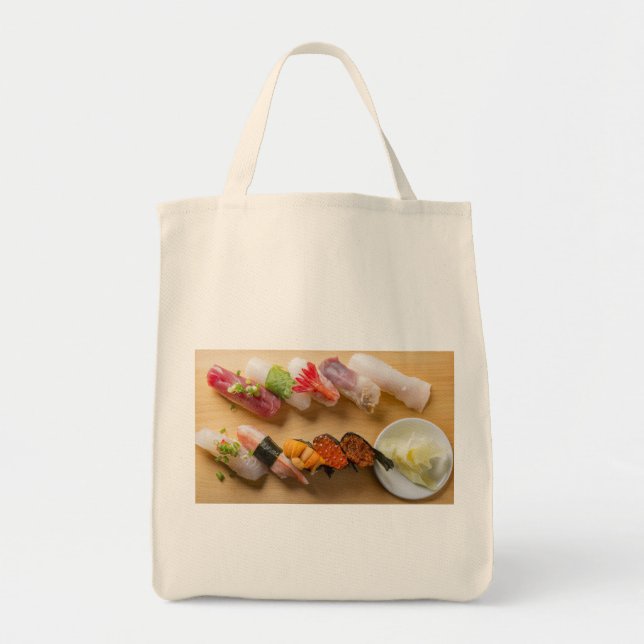 Bolso De Tela Gourmet Sushi Medley Tote Bag – Japanese Food Art (Frente)