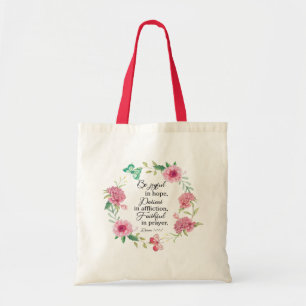 Bolso De Tela Gozo con esperanza verso biblia romanos 12:12
