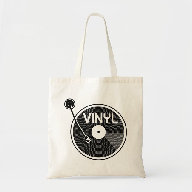 Bolso De Tela Grabación de vinilo retro girable (Frente)