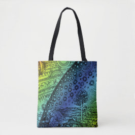 Bolso De Tela Grabado de Flammarion Cielo y Tierra