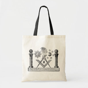 Bolso De Tela Grabado Masonic G Kenning Blockcut del siglo XIX