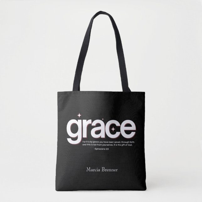 Bolso De Tela Grace Ephesian 2:8 (Anverso)