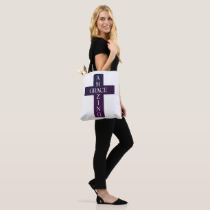 Bolso De Tela GRACE morado AMAZANTE con imágenes cruzadas  