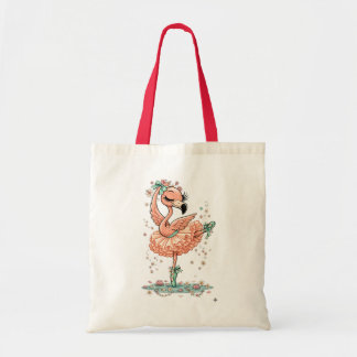 Bolso De Tela Graceful Flamingo Ballerina in Bloom