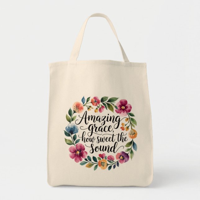 Bolso De Tela Gracia asombrosa Floral (Frente)