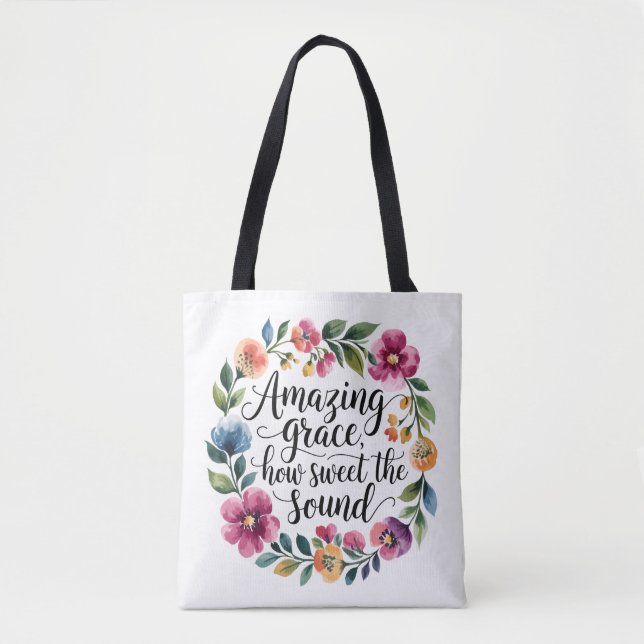 Bolso De Tela Gracia asombrosa Floral (Anverso)