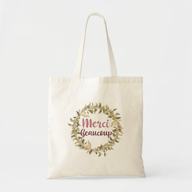 Bolso De Tela Gracias Beaucoup (Frente)