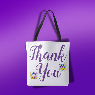 Bolso De Tela Gracias con Pansies
