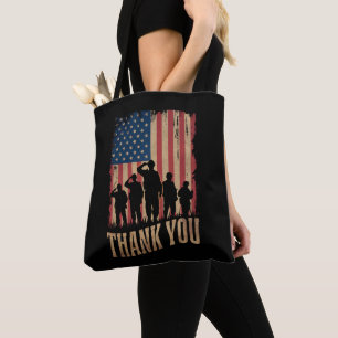 Bolso De Tela Gracias Día de los Veteranos Bandera Americana Vin