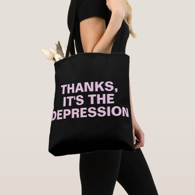 Bolso De Tela Gracias es el eslogan rosado de la depresión (Detalle)