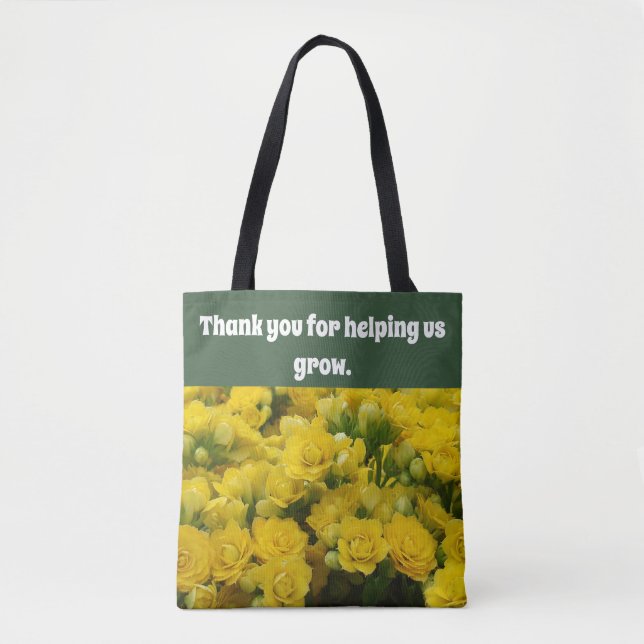 Bolso De Tela Gracias Flora De Apreciación De Profesores De Flor (Anverso)