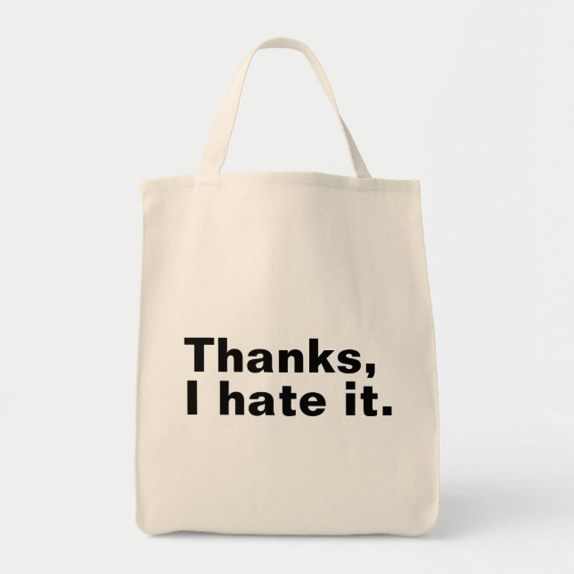 Bolso De Tela Gracias, lo odio. (Frente)