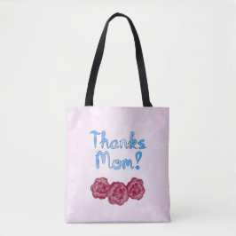 Bolso De Tela Gracias mamá con flores de clavel por el Día de la
