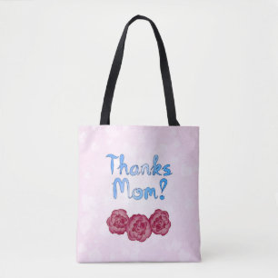 Bolso De Tela Gracias mamá con flores de clavel por el Día de la