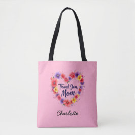 Bolso De Tela Gracias mamá | Día personalizado de las madres flo