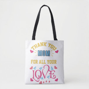 Bolso De Tela Gracias mamá por todo tu amor, corazones