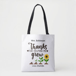 Bolso De Tela Gracias por ayudarme a crecer regalo de maestro gi