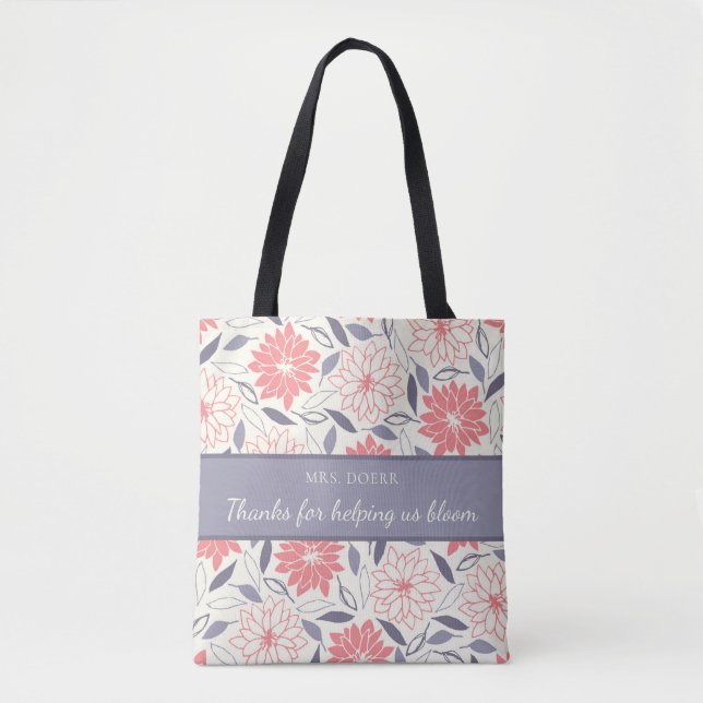 Bolso De Tela Gracias Por Ayudarnos A Bloom Tote (Anverso)
