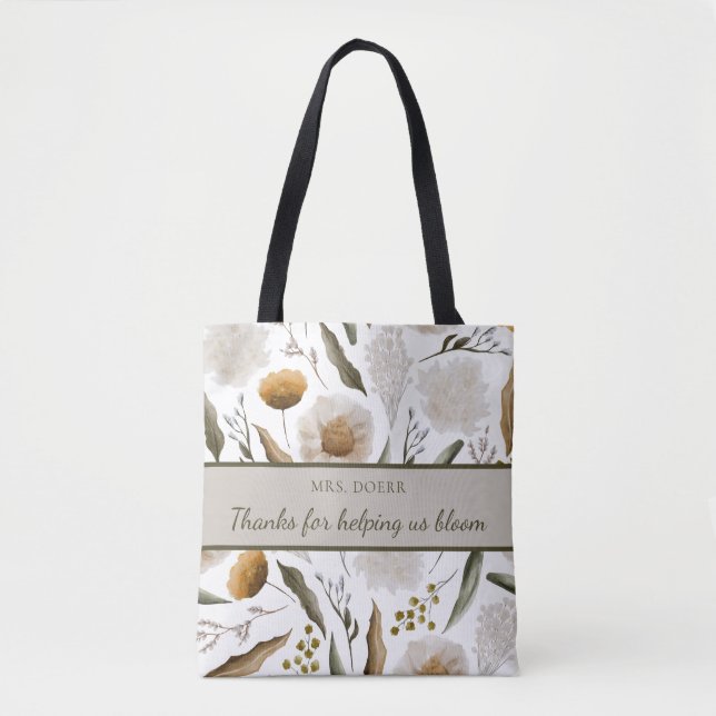 Bolso De Tela Gracias Por Ayudarnos A Bloom Tote (Anverso)