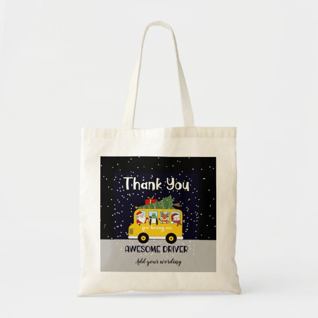 Bolso De Tela gracias por ser un increíble conductor de autobús  (Frente)