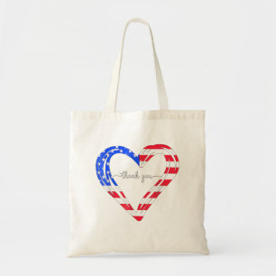 Bolso De Tela Gracias por su bandera norteamericana de servicio