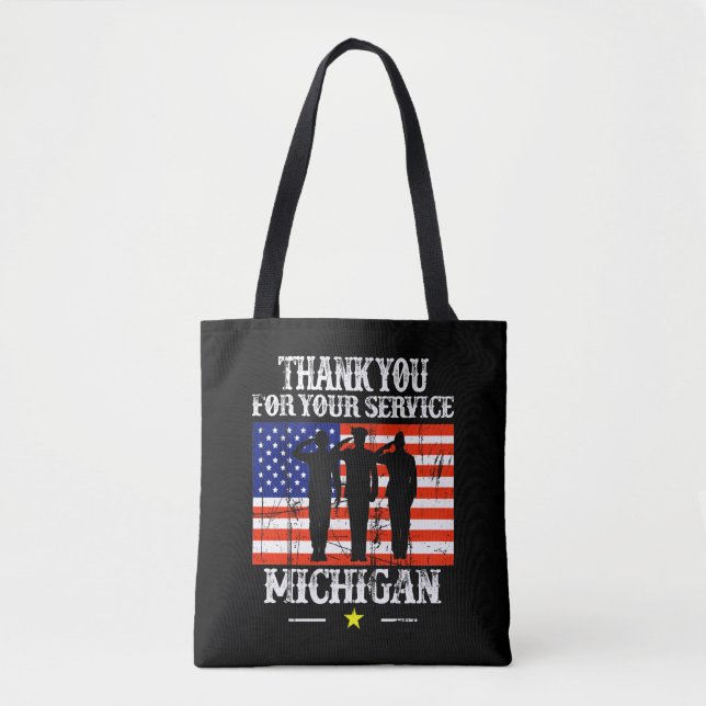 Bolso De Tela gracias por su servicio en Michigan (Anverso)