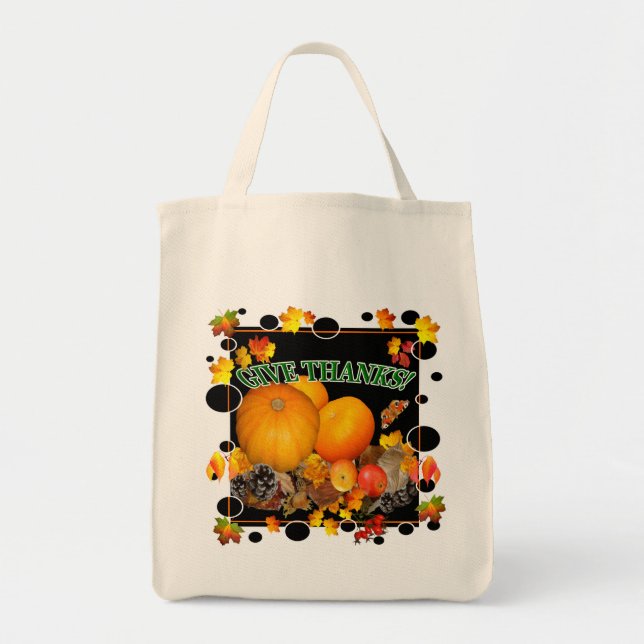 Bolso De Tela ¡GRACIAS! ~ Tote de comestibles (Frente)