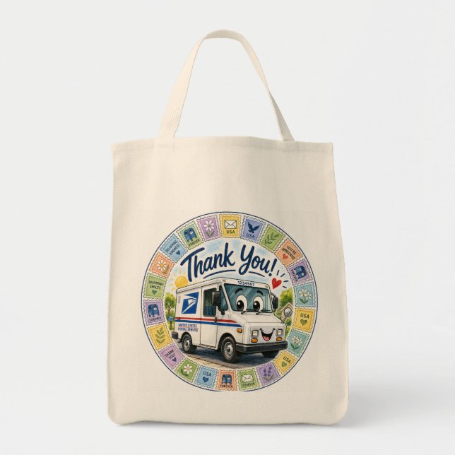 Bolso De Tela Gracias trabajadores postales (Frente)
