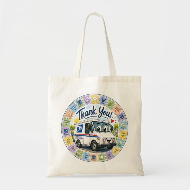 Bolso De Tela Gracias trabajadores postales  (Frente)