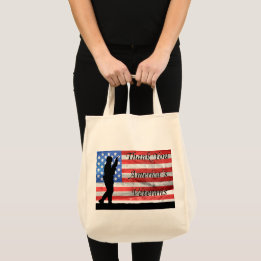 Bolso De Tela Gracias veteranos de Estados Unidos con bandera y
