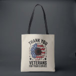 Bolso De Tela Gracias Veteranos Día de los Veteranos Militares d<br><div class="desc">Gracias Veteranos del Sunflower Ejército Veteranos del Día Tributo</div>