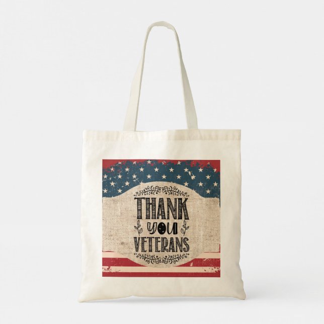 Bolso De Tela Gracias Veteranos Tote Bag (Reverso)