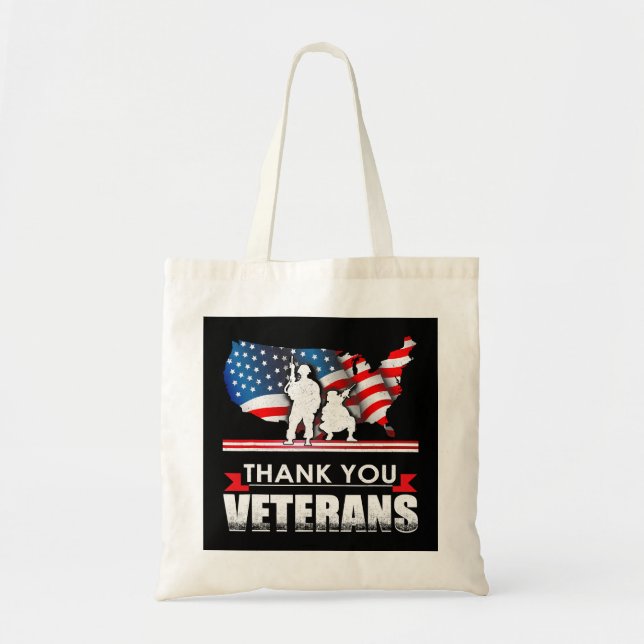 Bolso De Tela Gracias Veterans American 280 (Frente)