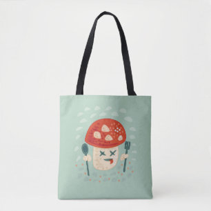 Bolso De Tela Graciosa Carácter de Comida Mushroom Extraña Extra