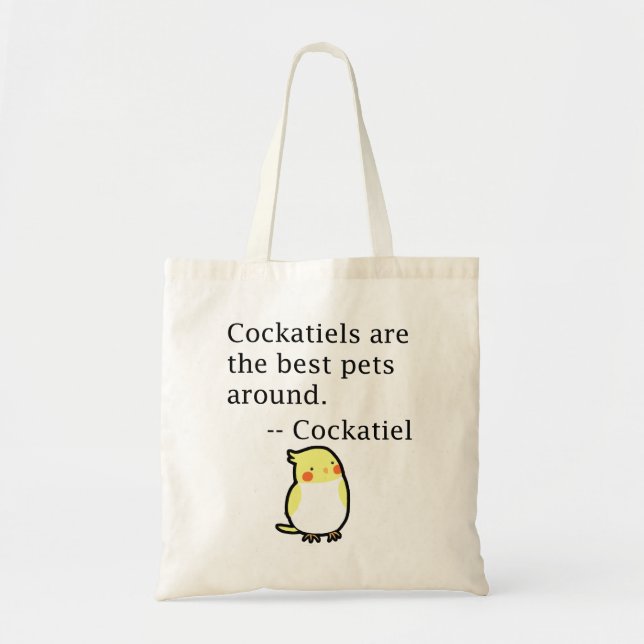 Bolso De Tela Graciosa cita de Cockatiel Mascota Bird Lover Gift (Frente)