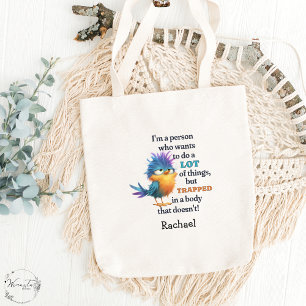 Bolso De Tela Graciosa cita sarcástica de pájaro flojo procrasti