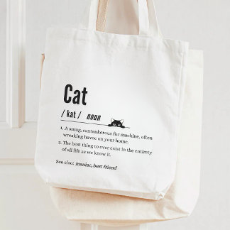 Bolso De Tela Graciosa definición de gato Padres Mascotas negros