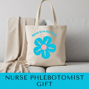 Bolso De Tela Graciosa enfermera Phlebotomía Jeringa De Flor Dis