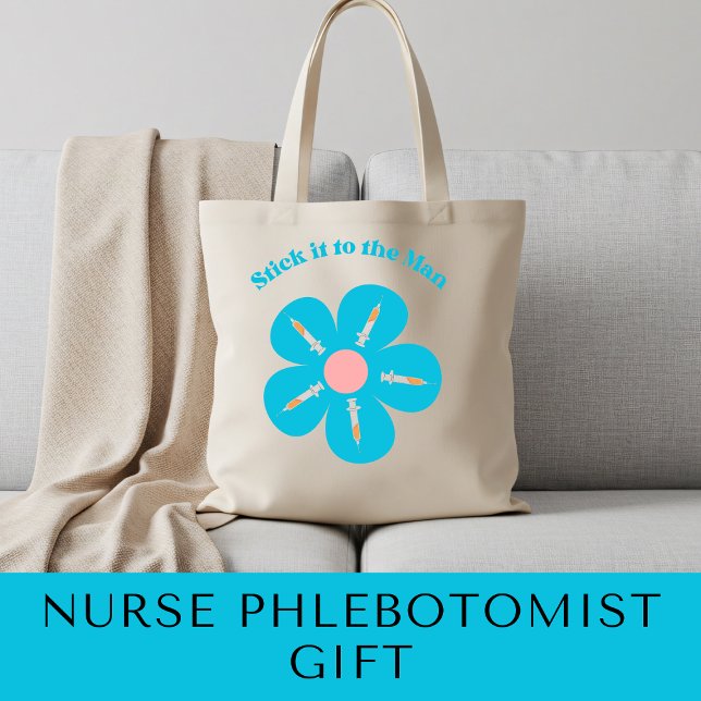 Bolso De Tela Graciosa enfermera Phlebotomía Jeringa De Flor Dis (Subido por el creador)