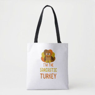 Bolso De Tela Graciosa familia sarcástica de Turquía coincidiend
