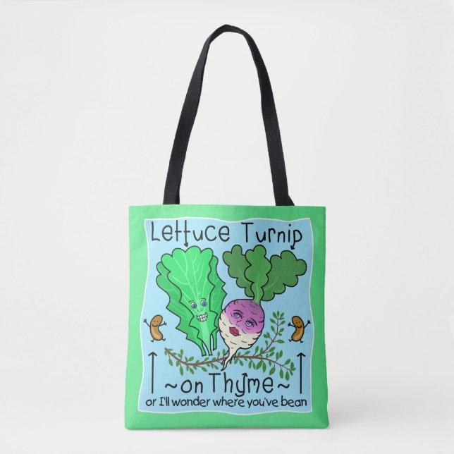 Bolso De Tela Graciosa Lechuga Vegetable Pun Teatro Primario (Anverso)