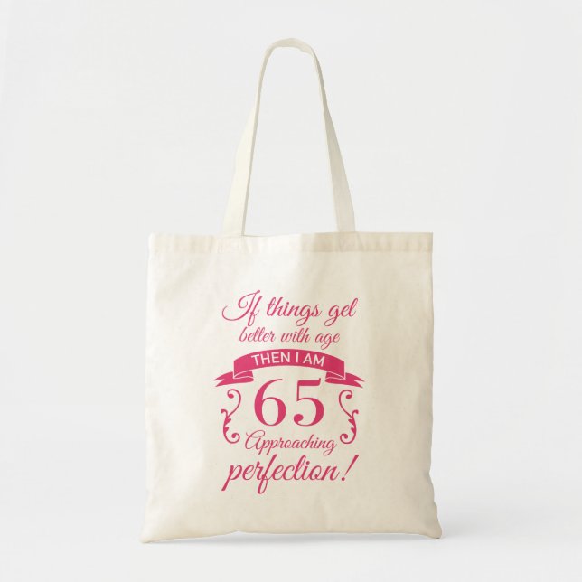 Bolso De Tela Graciosa 'Perfección' de cumpleaños número 65 (Frente)