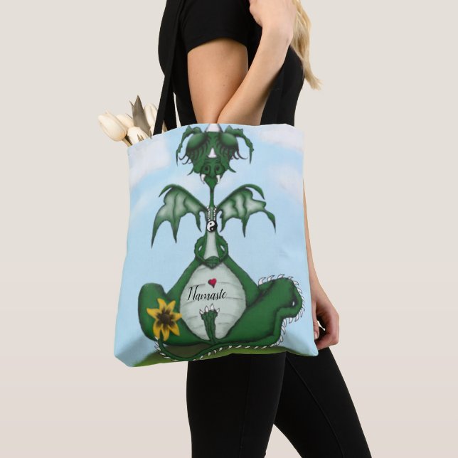 Bolso De Tela Graciosa pintura de dragones de Yogi (Detalle)