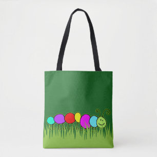 Bolso De Tela Graciosa Red de oruga y césped